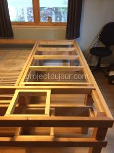 DIY Bed Desk - Added inner frame for the desk area
