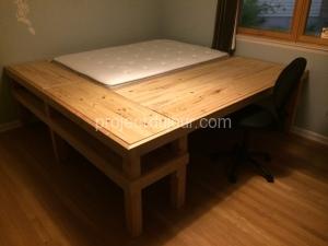 DIY Bed Desk - Testing shelves and table top fit