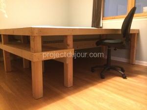 DIY Bed Desk - Desk and shelves