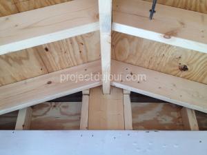 Inside view of roof rafters