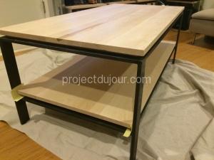 DIY steel and maple coffee table - Wood sanded