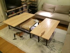 DIY steel and maple coffee table - Wood finished