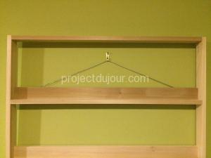 Photo shelves, wire and hook