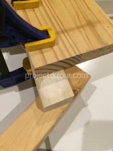 Slatted wood bench, wood glue